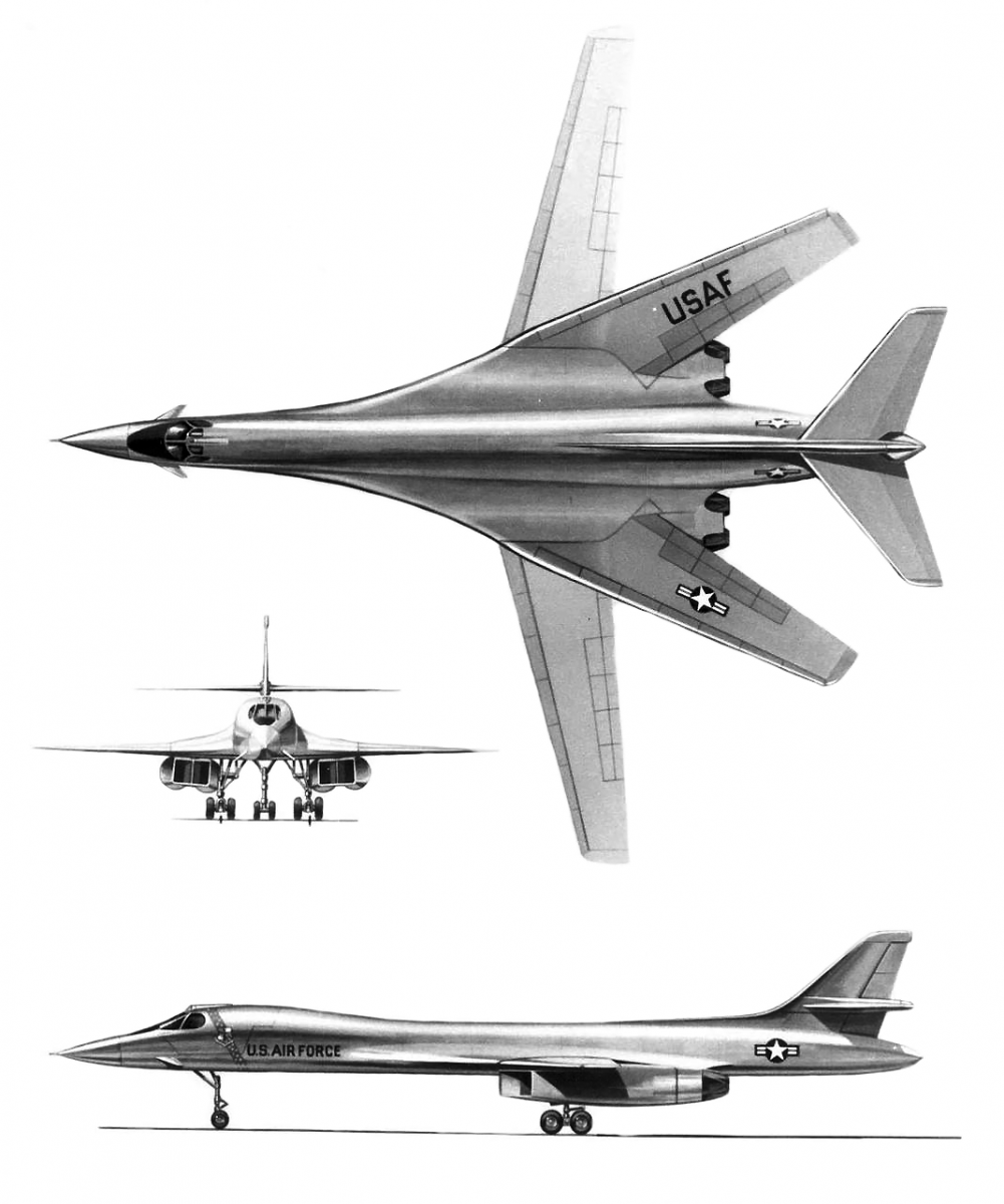 B-1b 战略轰炸机三视图
