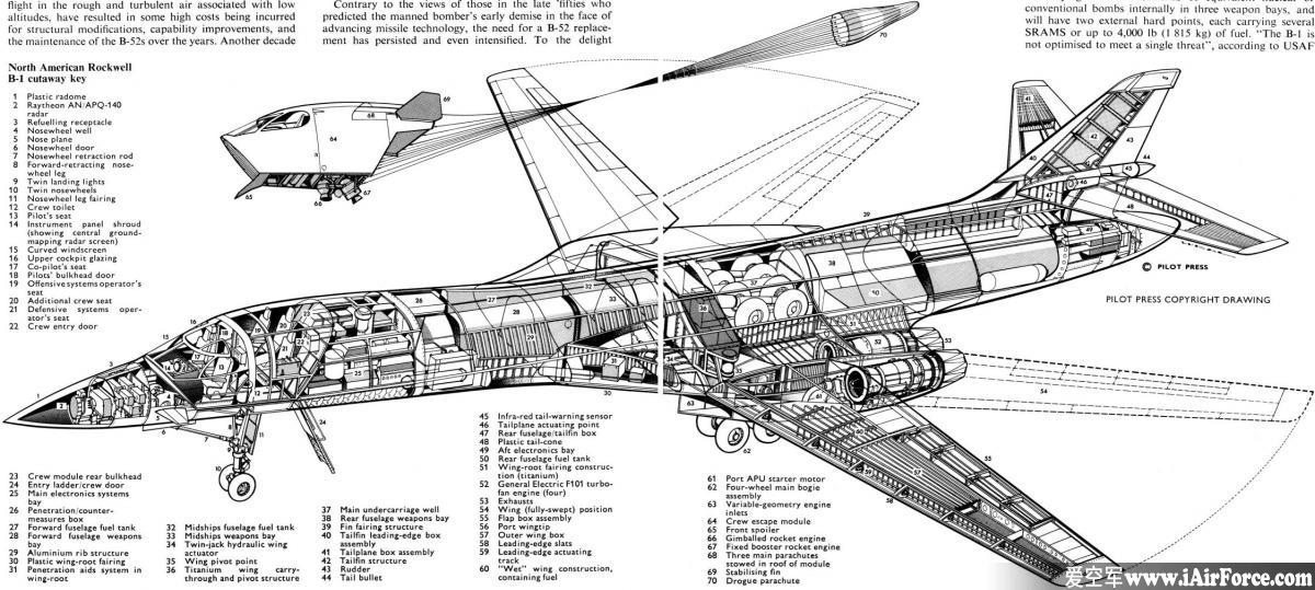 B-1B 战略轰炸机  立体剖视图