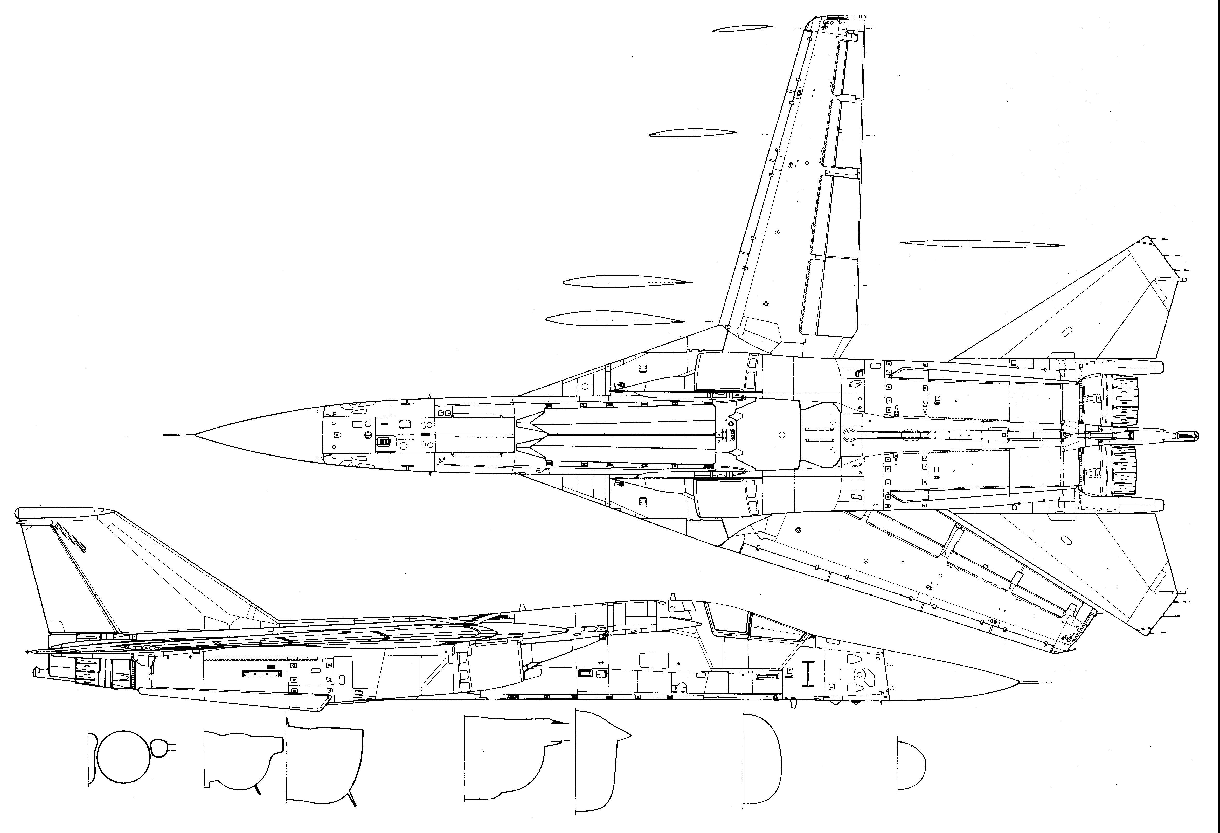 F111 战斗轰炸机 三视图 爱空军 iAirForce
