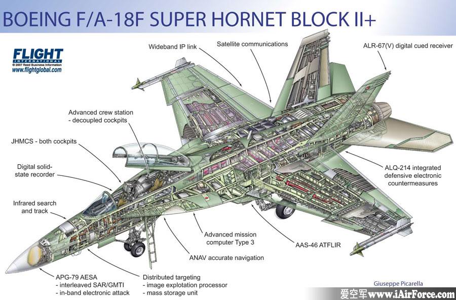 F/A-18F BlockII 立体剖视图