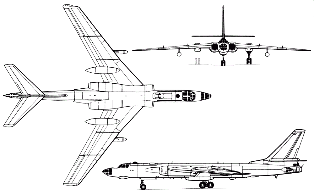 轰-6 轰炸机 三视图