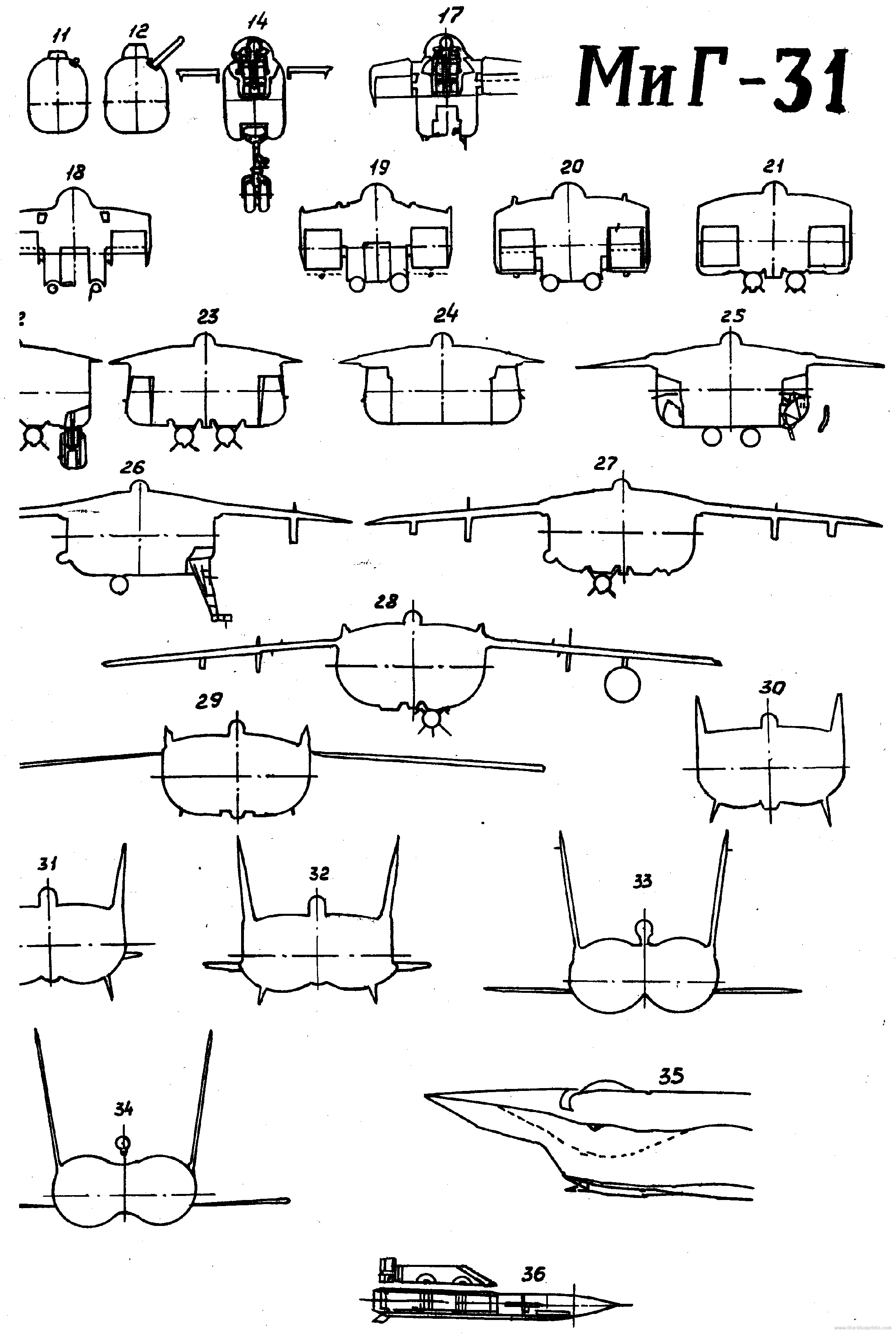 米格-31 Mig-31 剖面图 截面图
