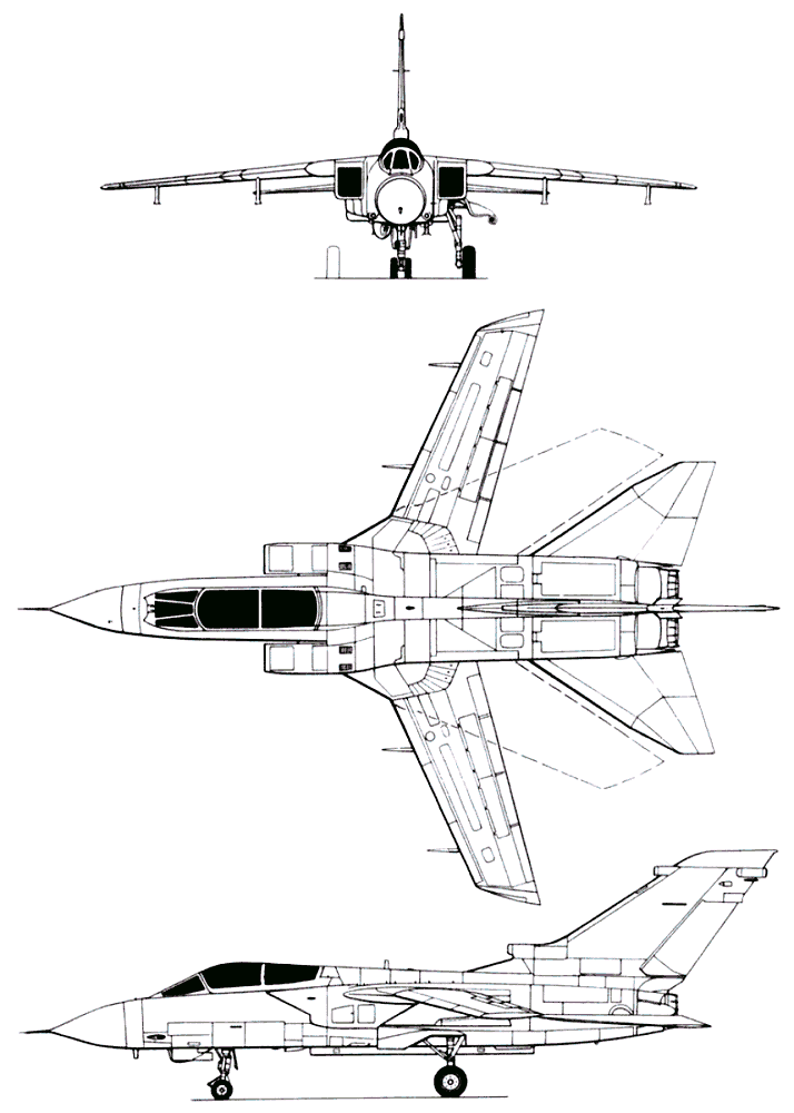 狂风 Tornado 战斗机 三视图