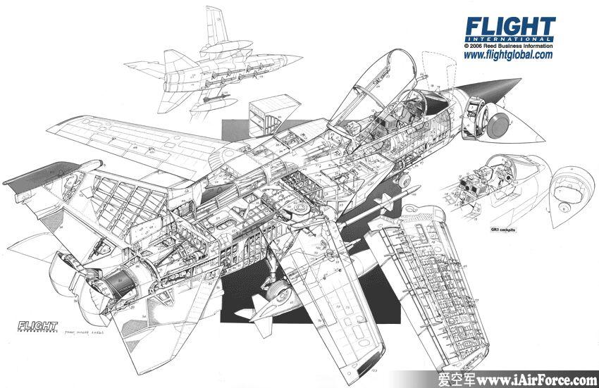 狂风 Tornado 战斗机 立体剖视图