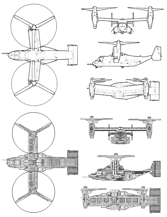 V-22“鱼鹰” Osprey三视图
