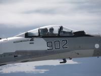 苏-35 空中飞行机头特写 